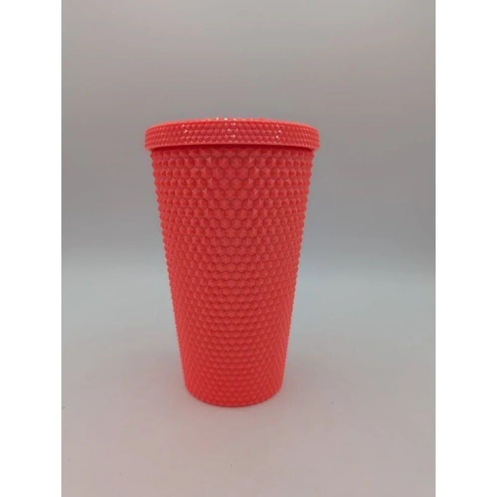 Starbucks Summer 2022 Studded Dragon Fruit 16oz‎ Grande Tumbler Cup Coral Pink